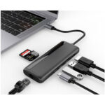 DEXLAN Minidock USB-C 6 en 1 HDMI 2.0 - 4K - GigaLAN - Carte SD/TF - 2xUSB-A - 1xUSB-C - PD3.0 100W – Image 2