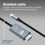 R SCAR RS-CABTCHD Câble Type-C vers HDMI 2m – Image 2