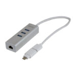 Adaptateur USB 3.0 metal Gigabit + HUB + Convertisseur USB Type C - 310753 – Image 2